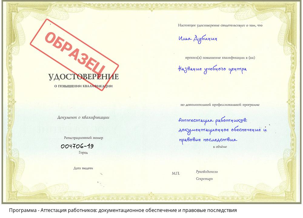 Аттестация работников: документационное обеспечение и правовые последствия Москва